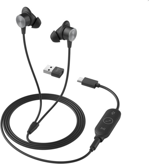 Logitech Zone Wired Earbuds review professional audio quality with noise-canceling mics