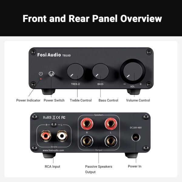 Fosi Audio TB10D Stereo Amplifier review 600W Power for Home Audio and Passive Speakers