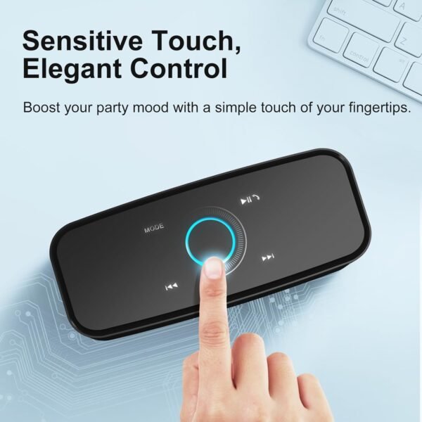 DOSS SoundBox Touch portable Bluetooth speaker review with 12W HD sound and waterproof design