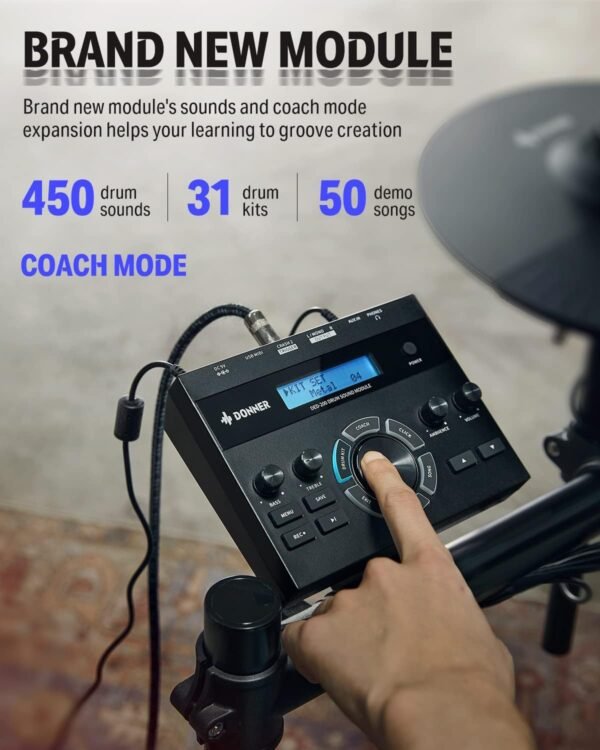 Donner DED-200 Electric Drum Set Review Quiet Mesh Pads and 450+ Sounds