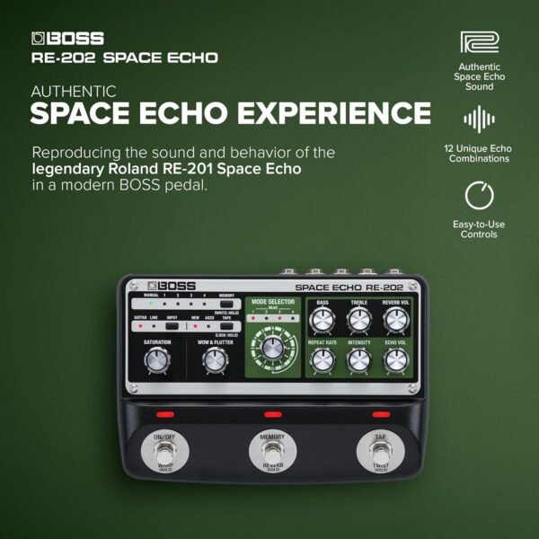 Boss RE-202 Space Echo Digital Delay Pedal review modern features meet vintage charm