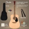 Fender Dreadnought Acoustic Guitar review natural bundle with gig bag and accessories