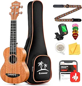 Donner Concert Ukulele DUC-1 23 Review Best Beginner-Friendly Mahogany Instrument Bundle