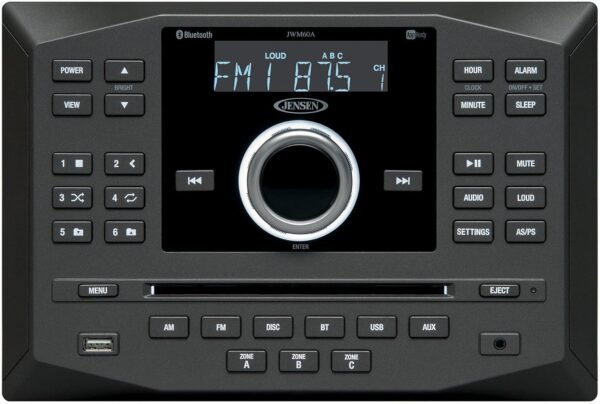 Jensen JWM62A Bluetooth Wallmount Stereo review featuring app control and enhanced audio performance