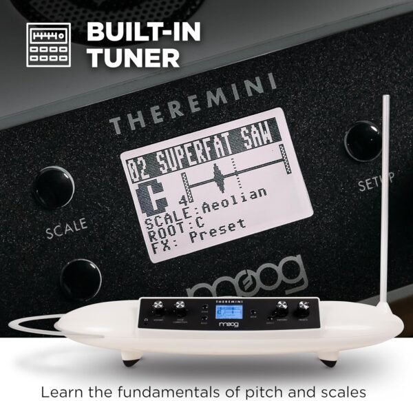 Moog Theremini review exploring pitch correction, built-in tuner, and unique synthesizer sound