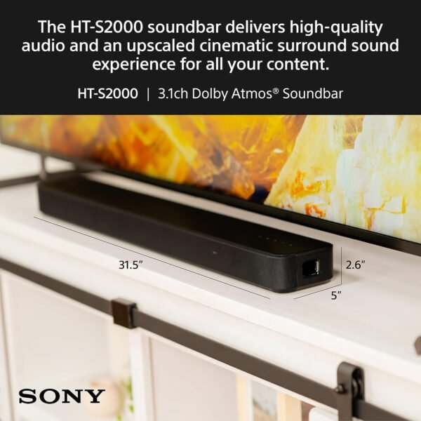 Sony HT-S2000 Soundbar Review Compact Dolby Atmos Experience with Immersive Surround Sound
